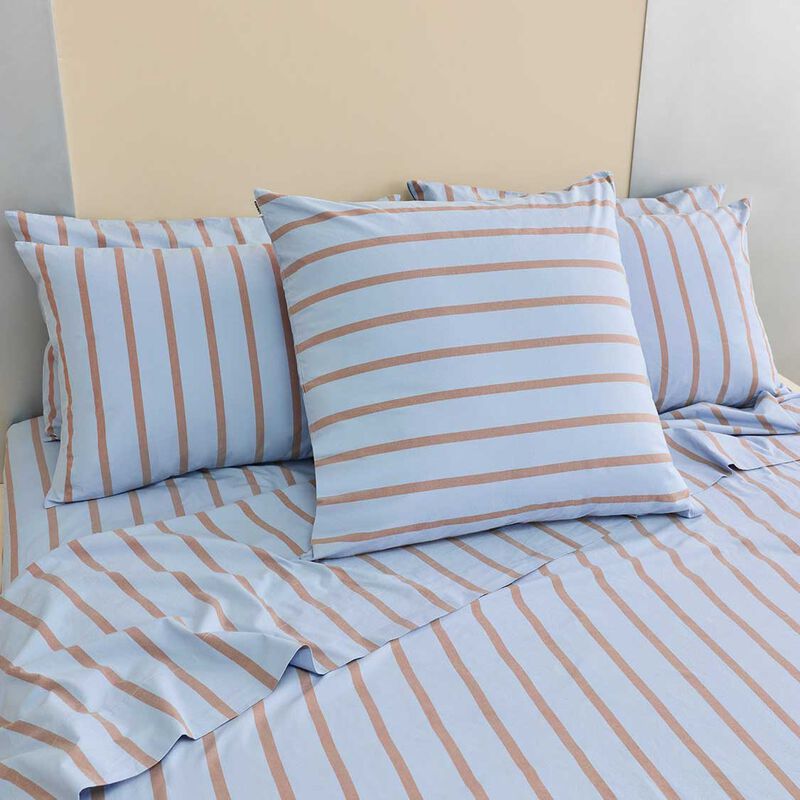 HOMMEY. European Pillowcase Chambray Blue image number 1